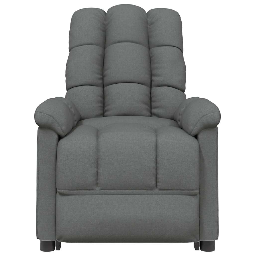 vidaXL Fotoliu de masaj electric rabatabil, gri închis, textil
