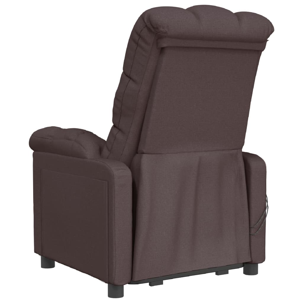 vidaXL Fotoliu de masaj electric, maro închis, material textil vidaXL Fotoliu de masaj electric, maro închis, material textil