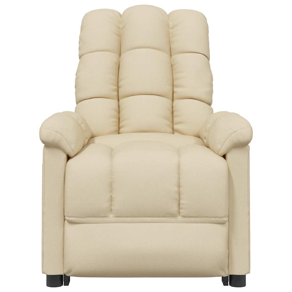 vidaXL Fotoliu de masaj electric rabatabil, crem, textil