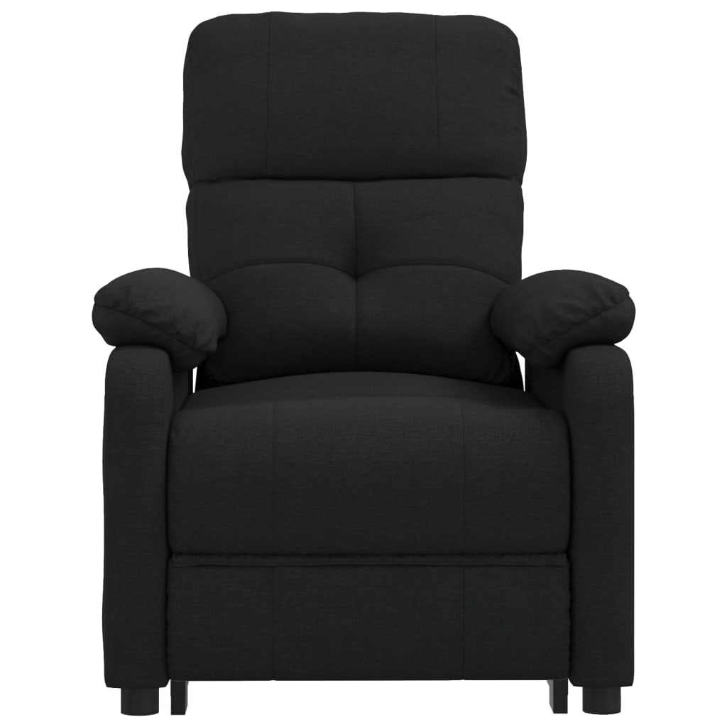 vidaXL Fotoliu rabatabil electric, negru, material textil