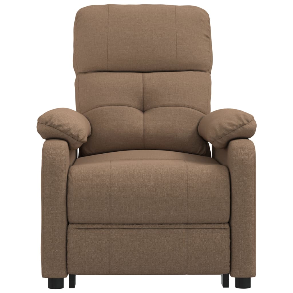 vidaXL Fotoliu rabatabil electric, maro, material textil