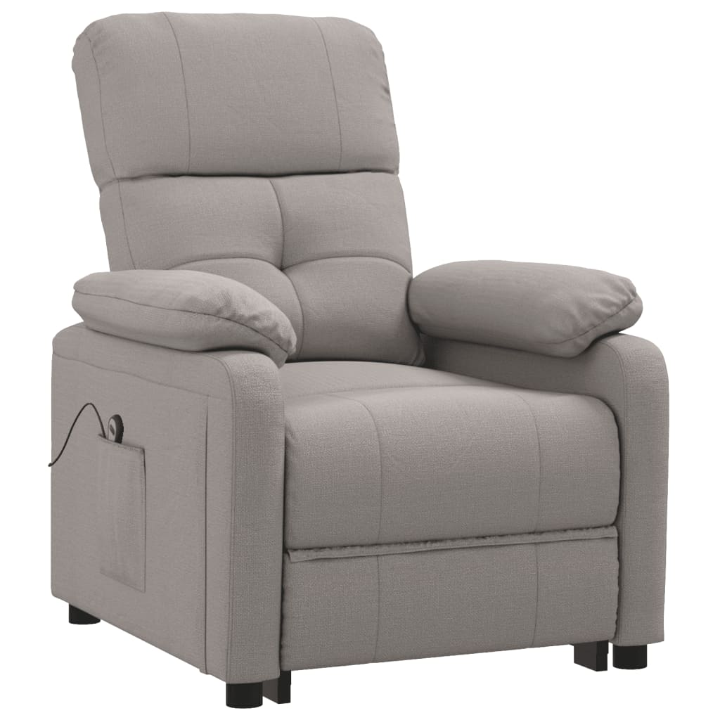 vidaXL Fotoliu rabatabil electric, gri taupe, material textil