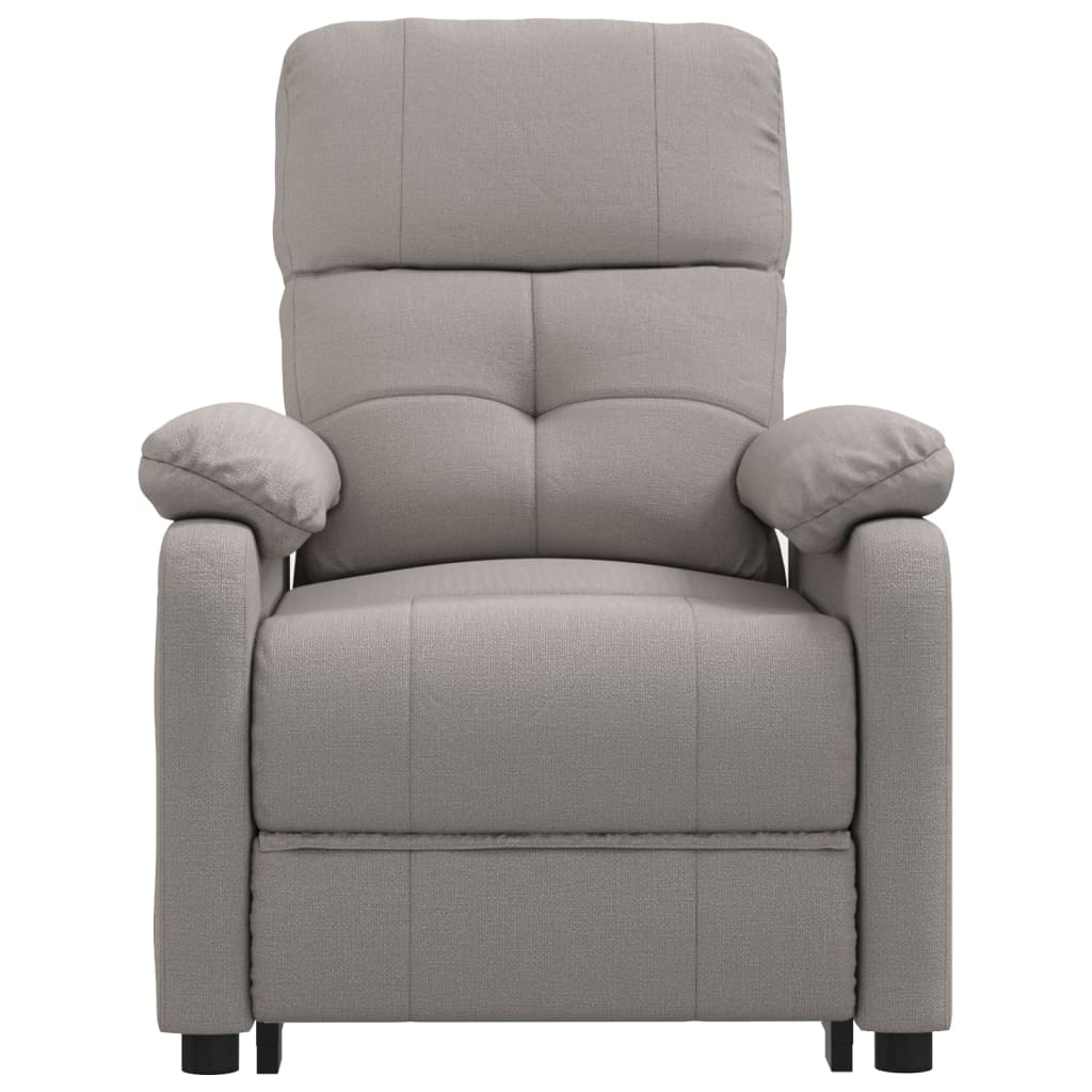 vidaXL Fotoliu rabatabil electric, gri taupe, material textil