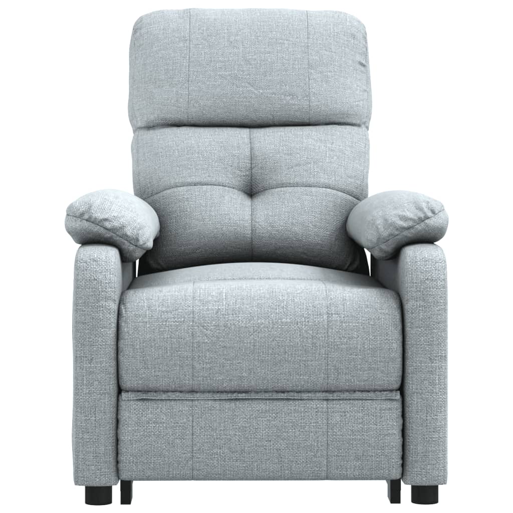 vidaXL Fotoliu de masaj electric rabatabil, gri deschis, textil vidaXL Fotoliu de masaj electric rabatabil, gri deschis, textil