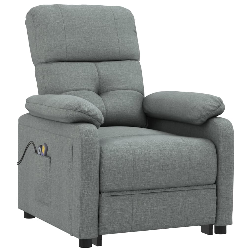 vidaXL Fotoliu de masaj electric rabatabil, gri închis, textil vidaXL Fotoliu de masaj electric rabatabil, gri închis, textil