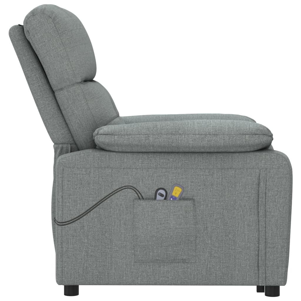 vidaXL Fotoliu de masaj electric rabatabil, gri închis, textil vidaXL Fotoliu de masaj electric rabatabil, gri închis, textil