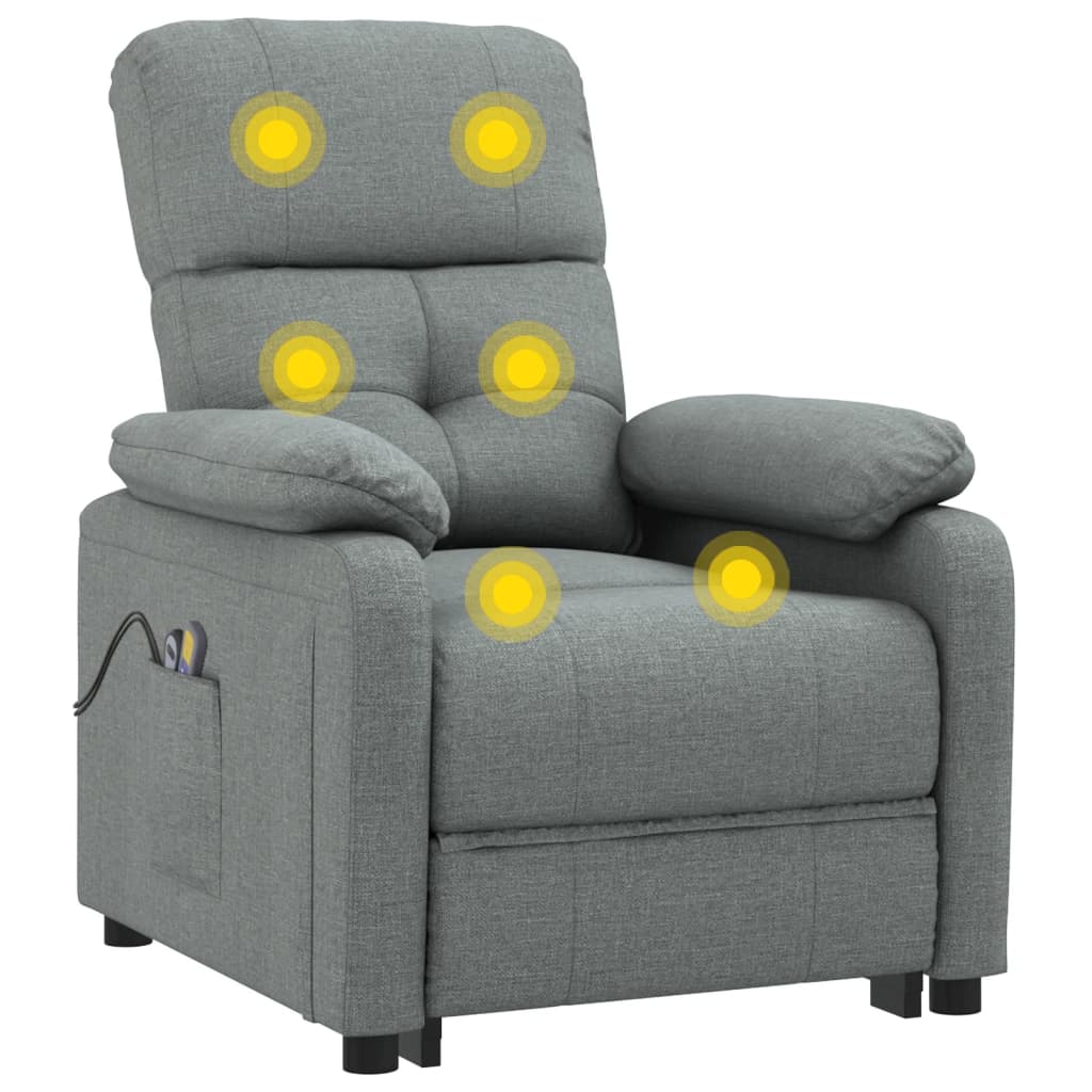 vidaXL Fotoliu de masaj electric rabatabil, gri închis, textil vidaXL Fotoliu de masaj electric rabatabil, gri închis, textil
