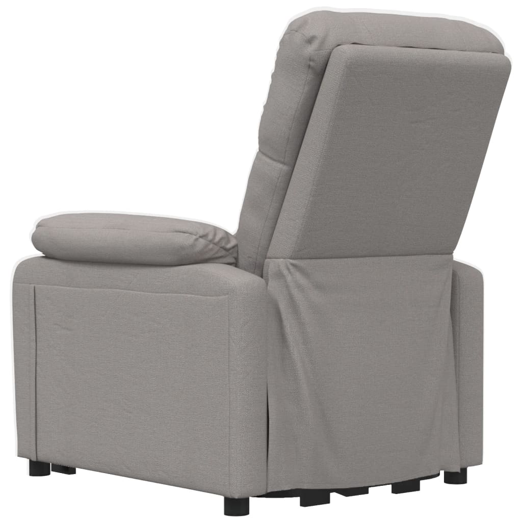 vidaXL Fotoliu de masaj electric rabatabil, gri taupe, textil