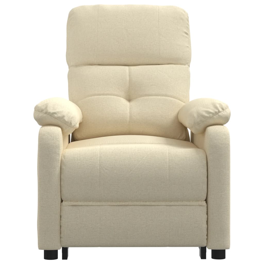 vidaXL Fotoliu de masaj electric rabatabil, crem, textil vidaXL Fotoliu de masaj electric rabatabil, crem, textil