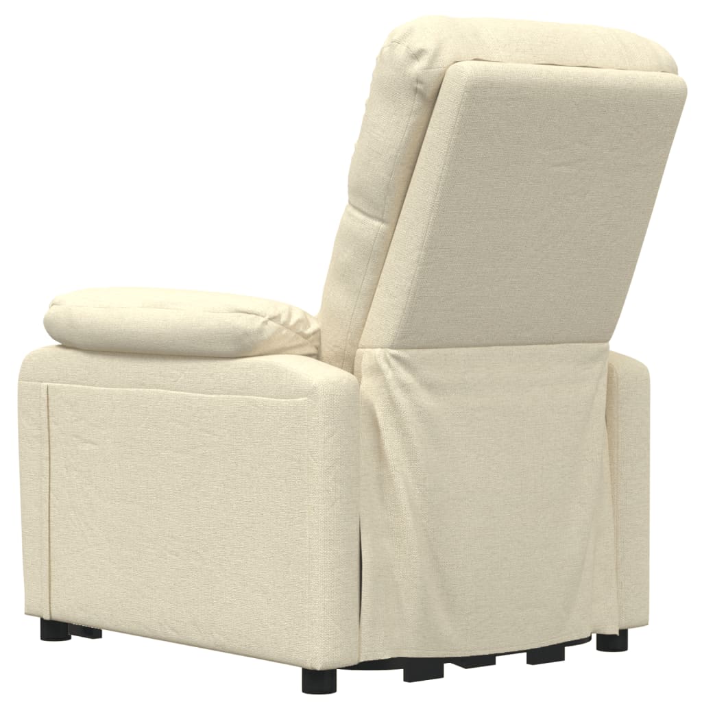 vidaXL Fotoliu de masaj electric rabatabil, crem, textil vidaXL Fotoliu de masaj electric rabatabil, crem, textil