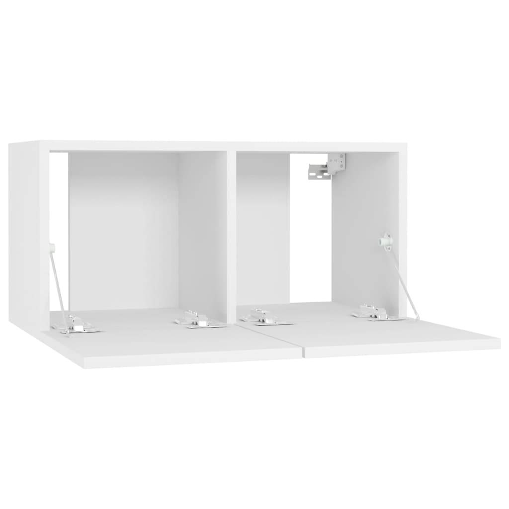 vidaXL Set dulapuri TV, 4 piese, alb, 60x30x30 cm, lemn prelucrat vidaXL Set dulapuri TV, 4 piese, alb, 60x30x30 cm, lemn prelucrat