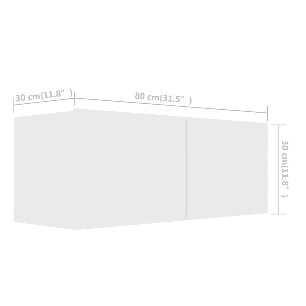 vidaXL Comode TV, 4 buc., alb, 80x30x30 cm, lemn compozit