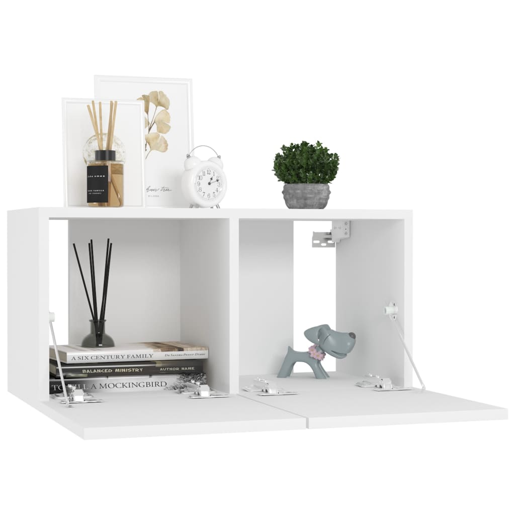 vidaXL Set dulap TV, 5 piese, alb, lemn prelucrat vidaXL Set dulap TV, 5 piese, alb, lemn prelucrat