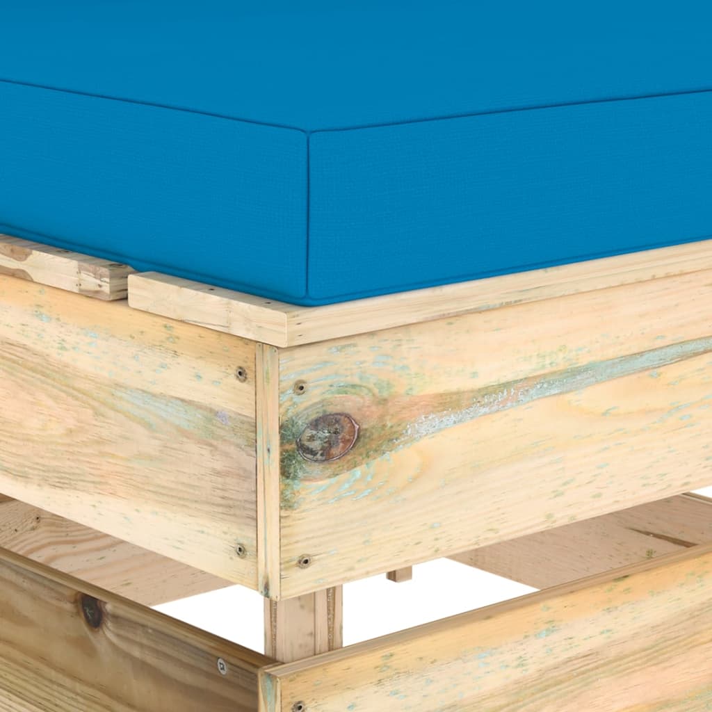 vidaXL Canapea de mijloc modulară cu perne, lemn verde tratat vidaXL Canapea de mijloc modulară cu perne, lemn verde tratat