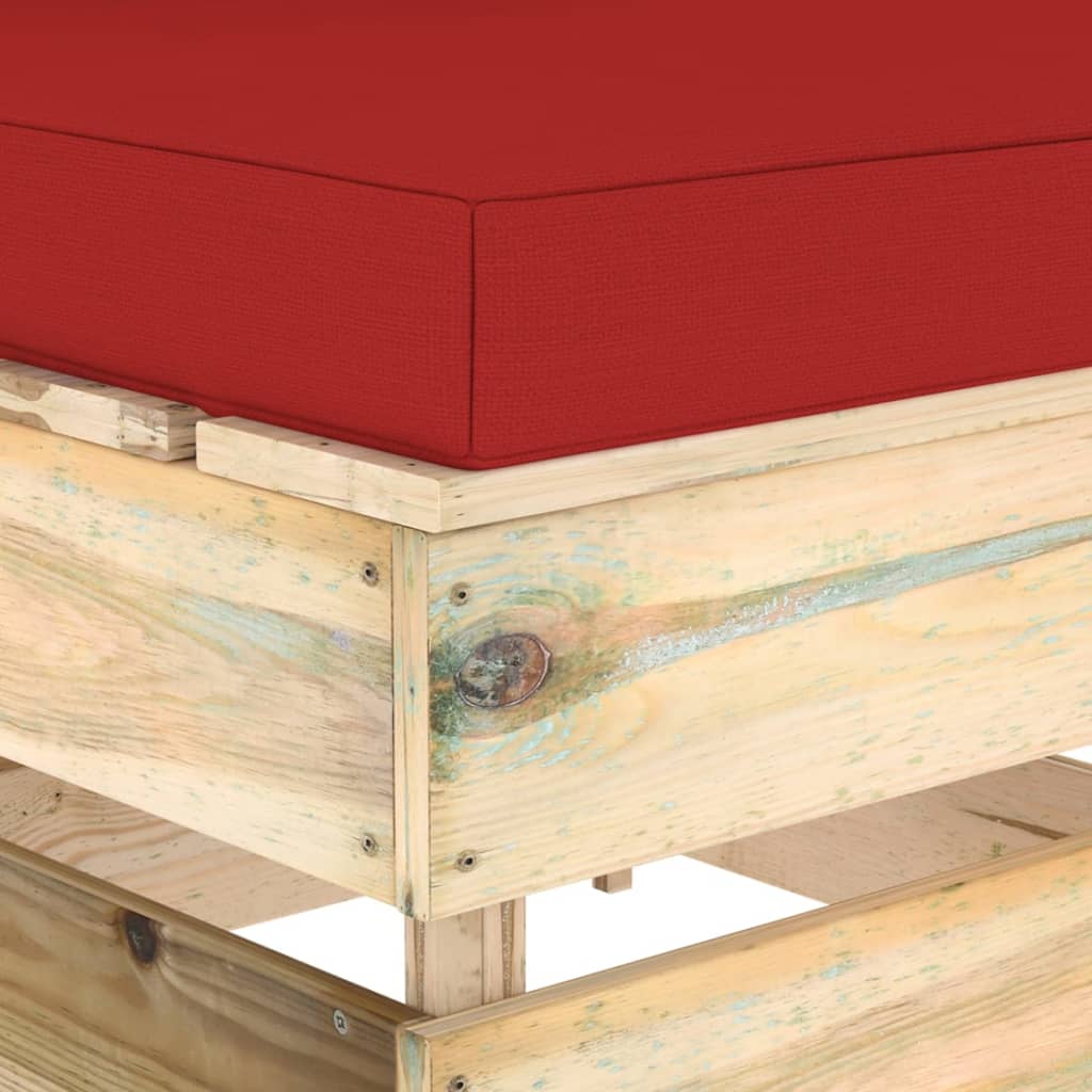 vidaXL Canapea de mijloc modulară cu perne, lemn verde tratat vidaXL Canapea de mijloc modulară cu perne, lemn verde tratat