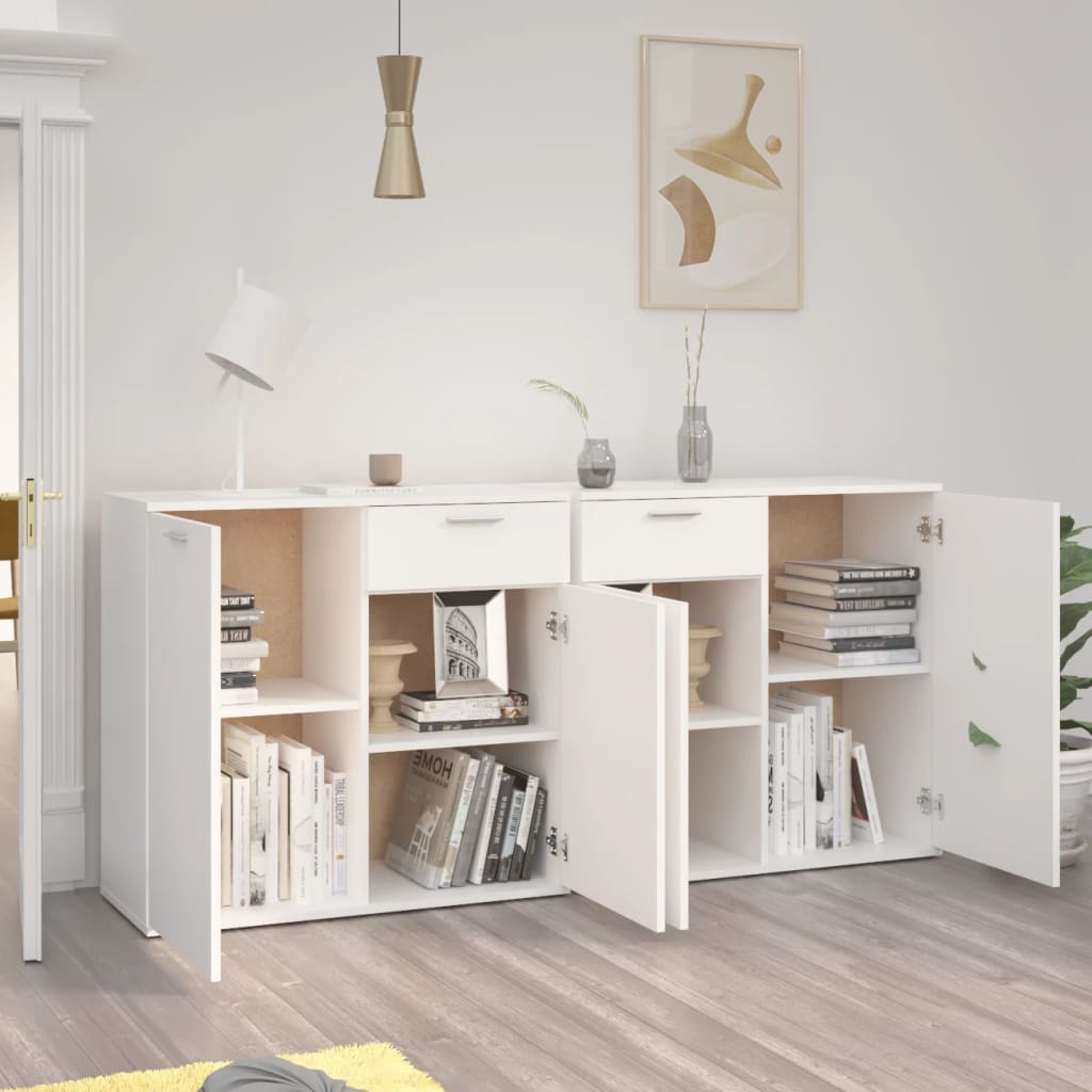 vidaXL Servantă, alb, 160x36x75 cm, lemn prelucrat