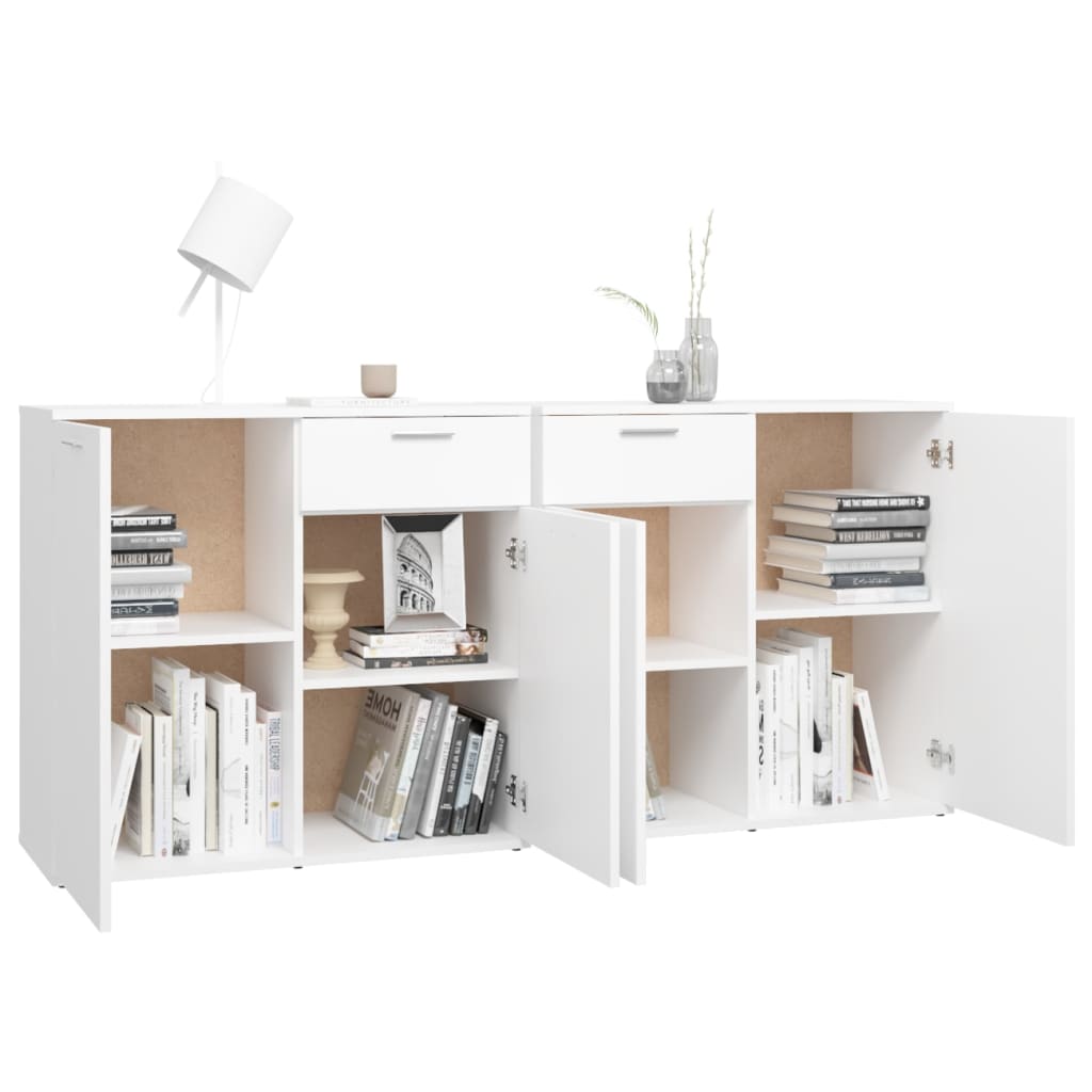 vidaXL Servantă, alb, 160x36x75 cm, lemn prelucrat