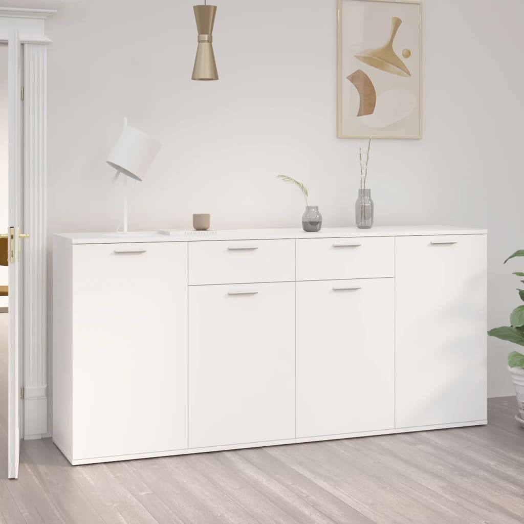 vidaXL Servantă, alb, 160x36x75 cm, lemn prelucrat