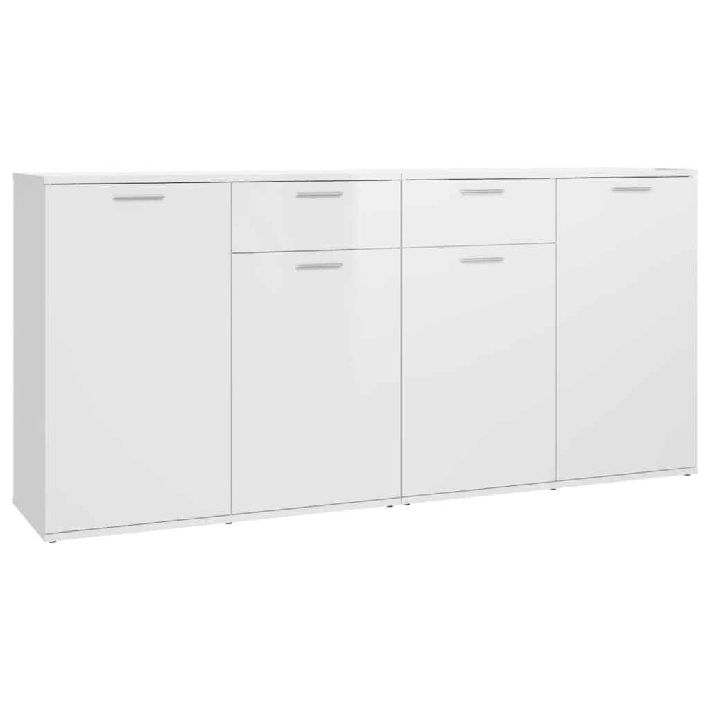 vidaXL Servantă, alb extralucios, 160x36x75 cm, lemn prelucrat