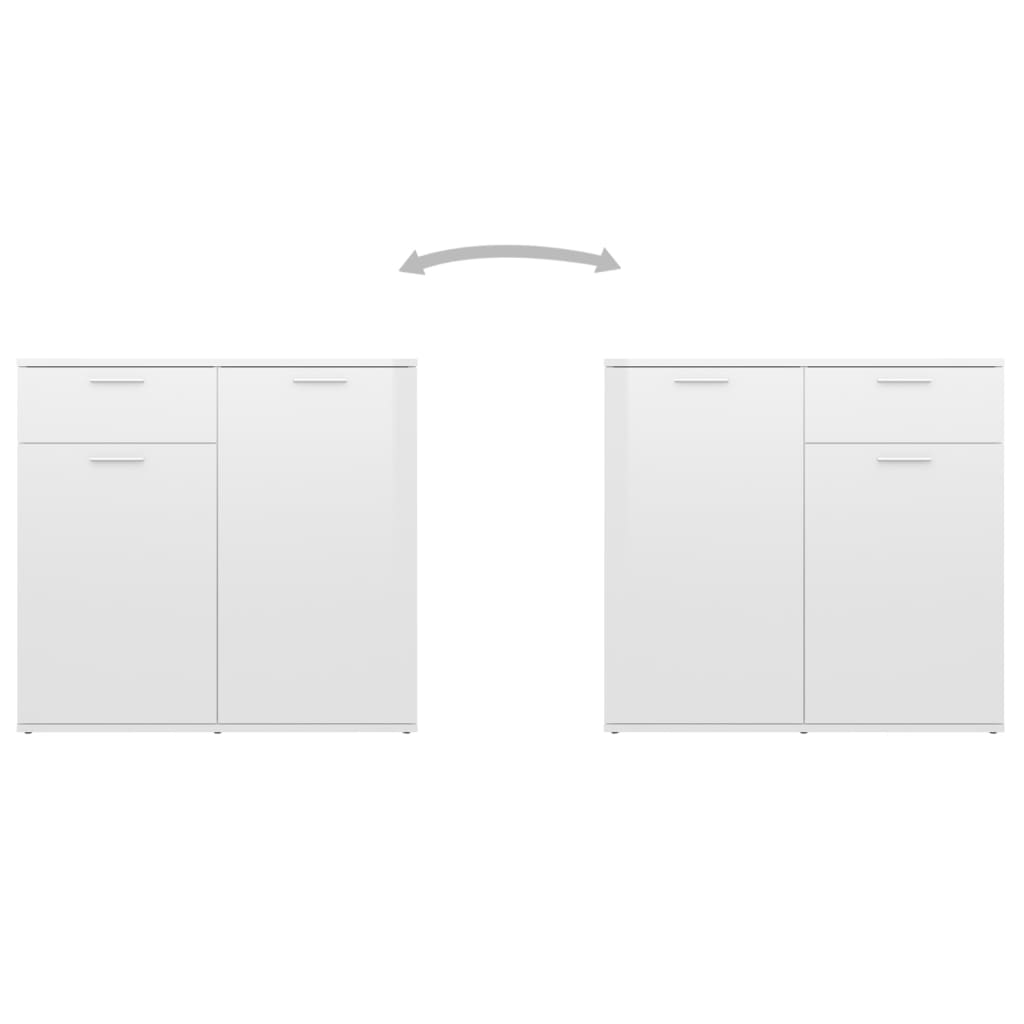 vidaXL Servantă, alb extralucios, 160x36x75 cm, lemn prelucrat