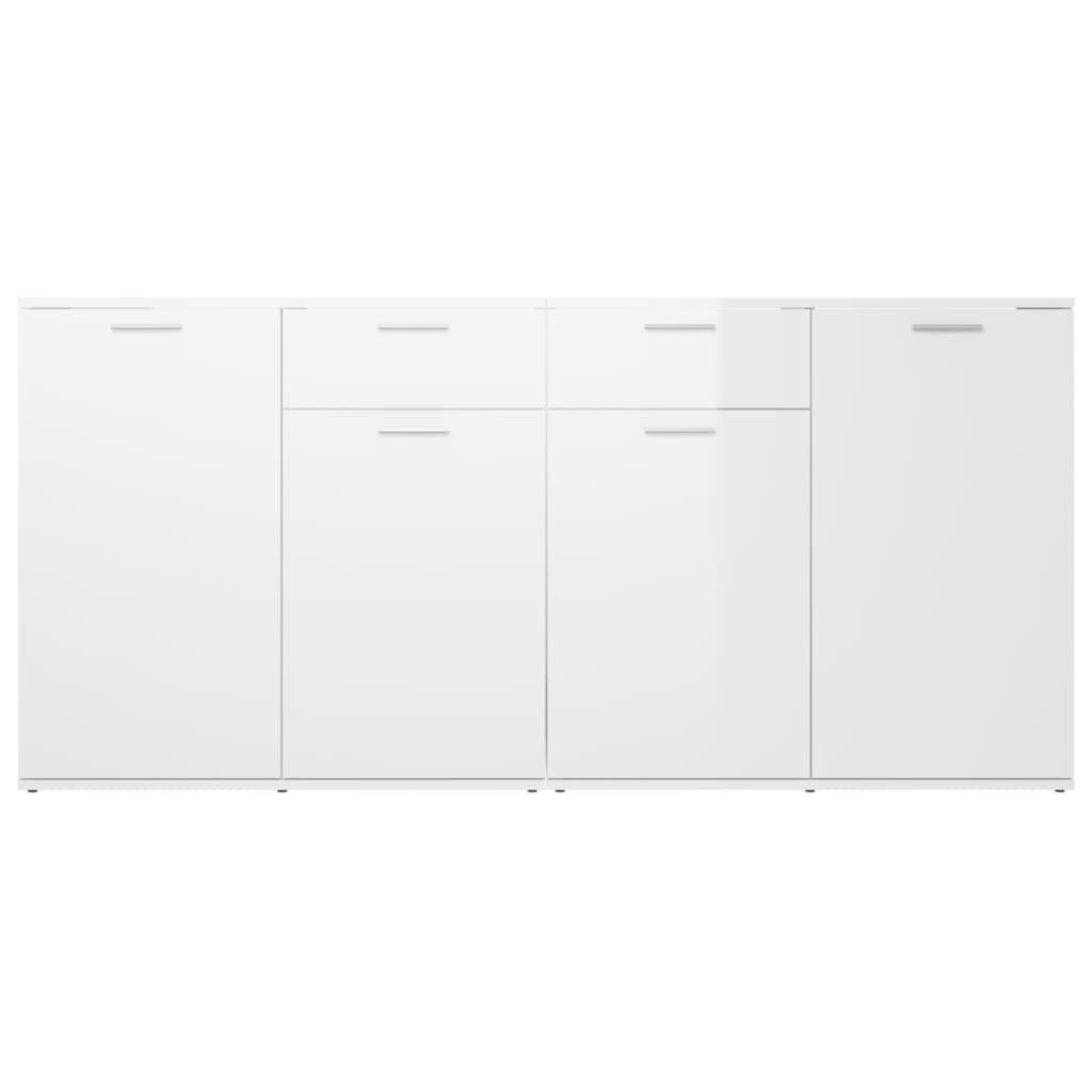 vidaXL Servantă, alb extralucios, 160x36x75 cm, lemn prelucrat