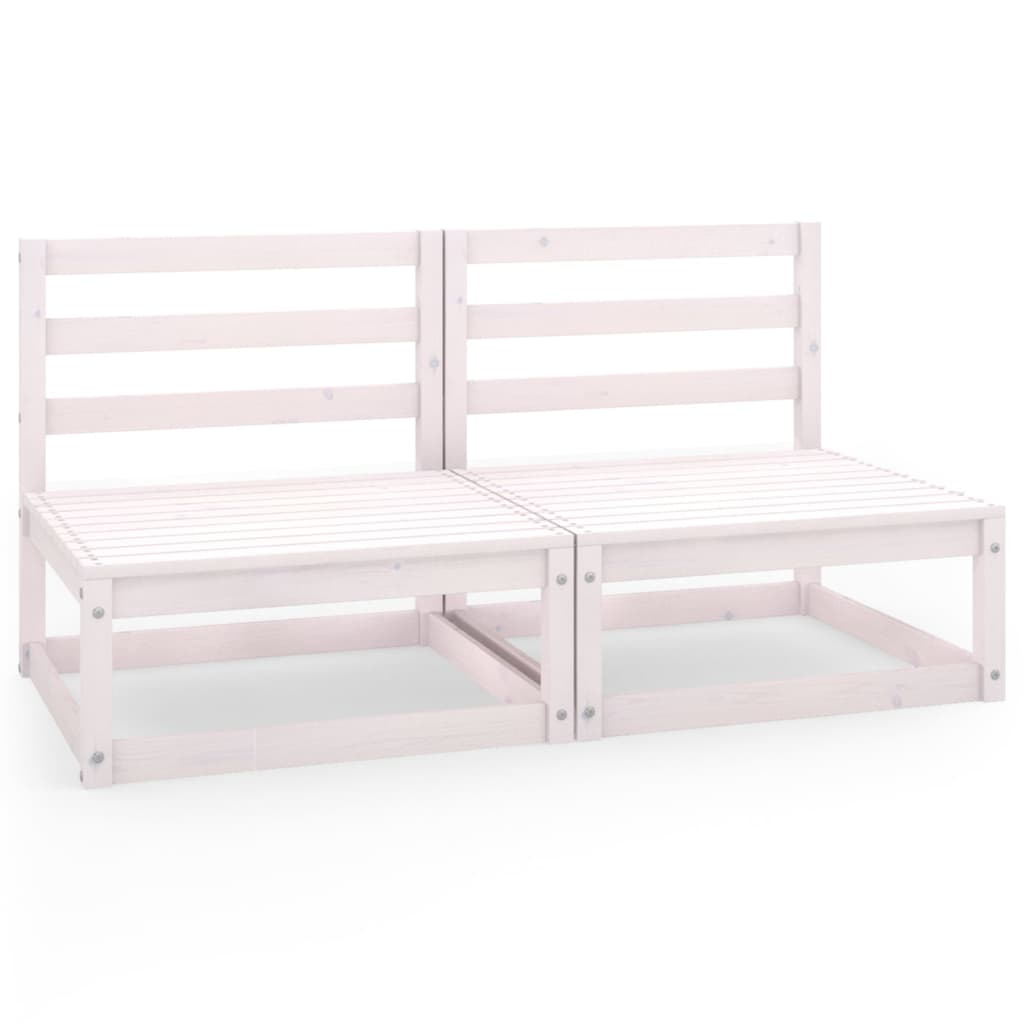 vidaXL Set mobilier de grădină cu 2 locuri, alb, lemn masiv de pin vidaXL Set mobilier de grădină cu 2 locuri, alb, lemn masiv de pin