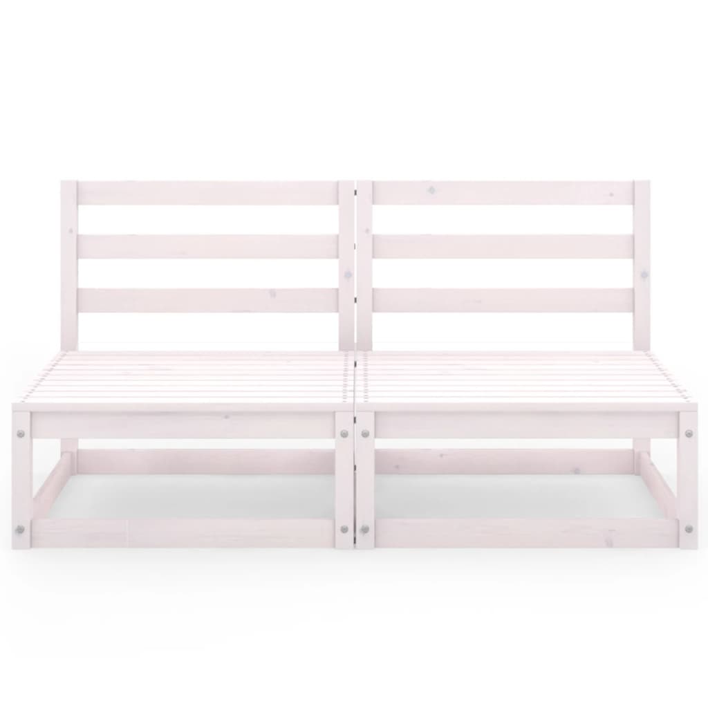 vidaXL Set mobilier de grădină cu 2 locuri, alb, lemn masiv de pin vidaXL Set mobilier de grădină cu 2 locuri, alb, lemn masiv de pin