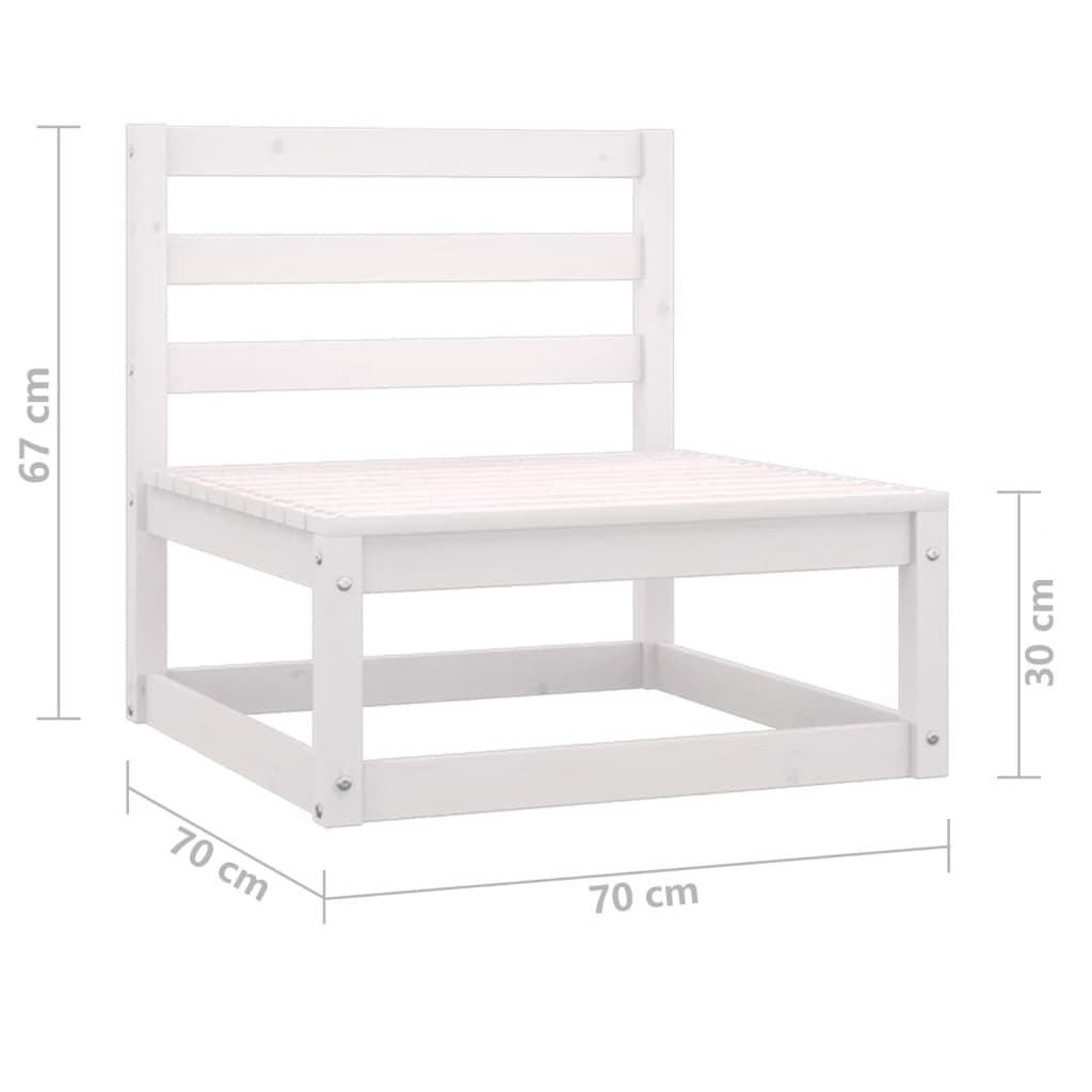 vidaXL Set mobilier de grădină cu 2 locuri, alb, lemn masiv de pin vidaXL Set mobilier de grădină cu 2 locuri, alb, lemn masiv de pin