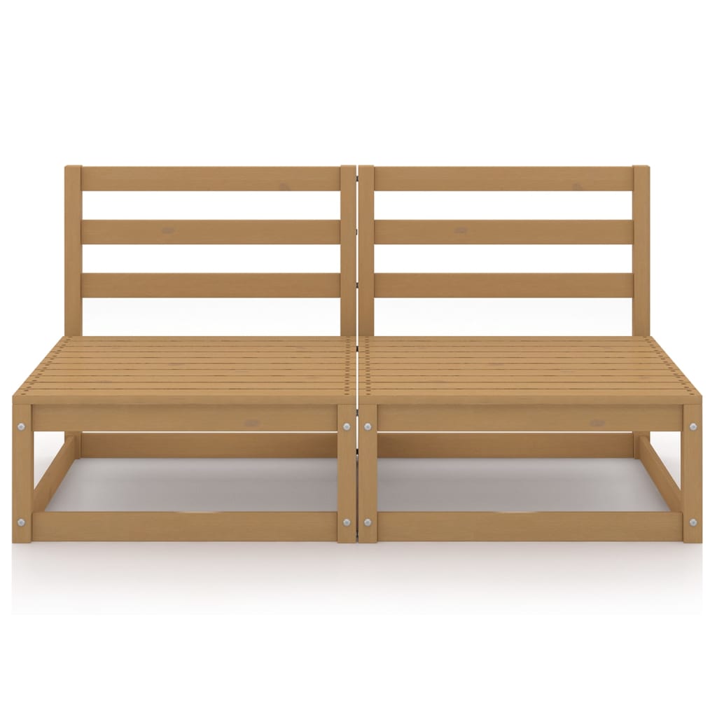 vidaXL Canapea de grădină cu 2 locuri, maro miere, lemn masiv de pin