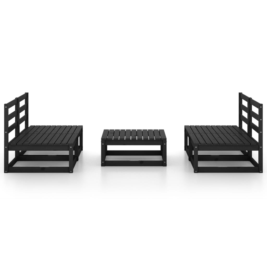 vidaXL Set mobilier de grădină, 5 piese, negru, lemn masiv de pin vidaXL Set mobilier de grădină, 5 piese, negru, lemn masiv de pin