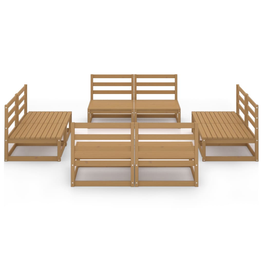 vidaXL Set mobilier de grădină, 8 piese, maro miere, lemn masiv de pin