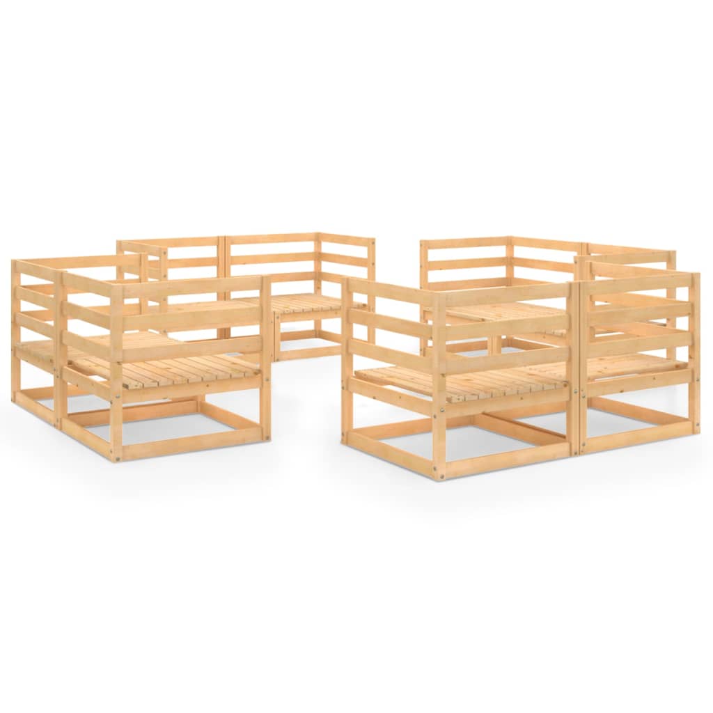 vidaXL Set mobilier de grădină, 9 piese, lemn masiv de pin vidaXL Set mobilier de grădină, 9 piese, lemn masiv de pin
