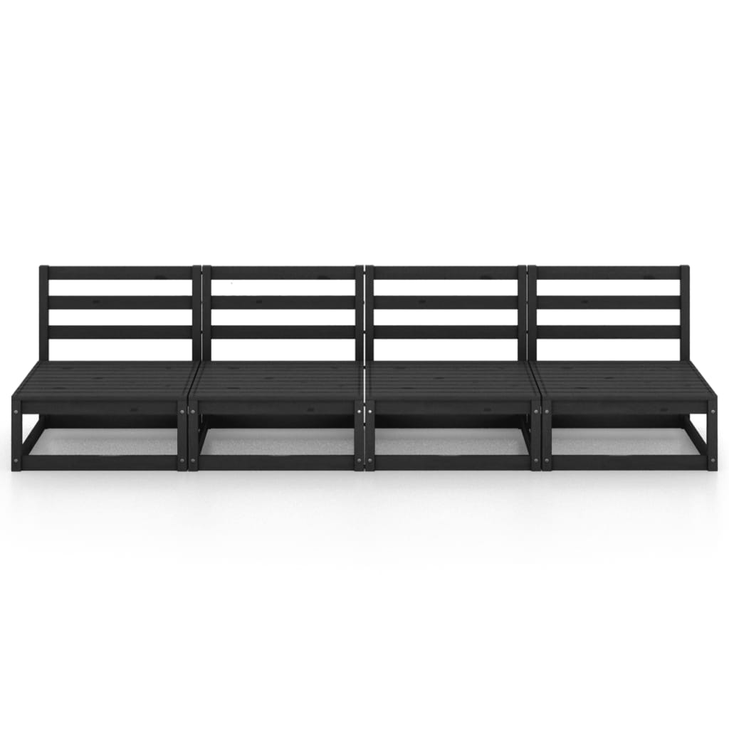 vidaXL Set mobilier de grădină cu 4 locuri, negru, lemn masiv de pin vidaXL Set mobilier de grădină cu 4 locuri, negru, lemn masiv de pin
