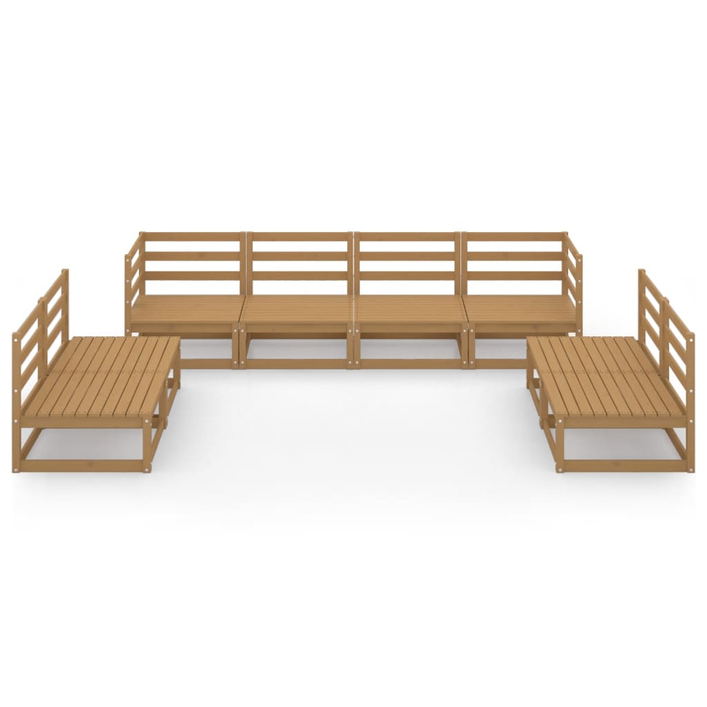 vidaXL Set mobilier de grădină, 8 piese, maro miere, lemn masiv de pin