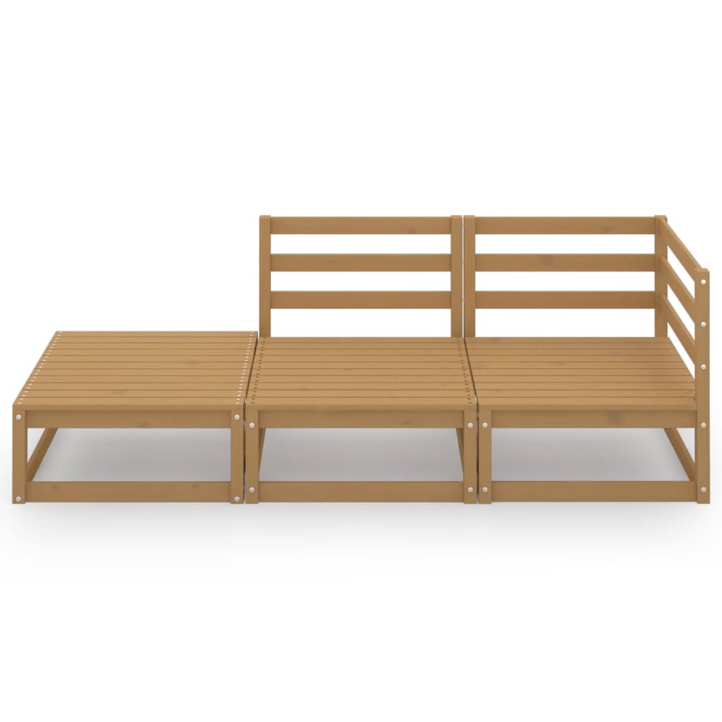 vidaXL Set mobilier de grădină, 3 piese, maro miere, lemn masiv de pin vidaXL Set mobilier de grădină, 3 piese, maro miere, lemn masiv de pin