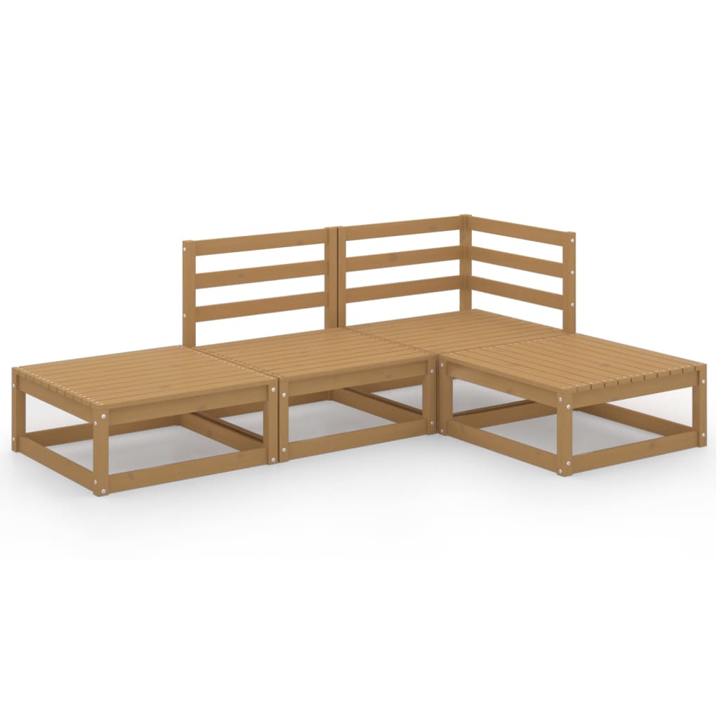 vidaXL Set mobilier de grădină, 4 piese, maro miere, lemn masiv de pin