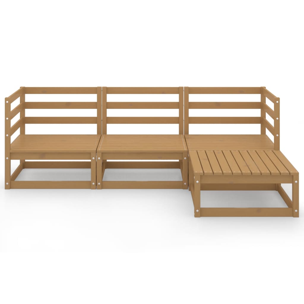 vidaXL Set mobilier de grădină, 4 piese, maro miere, lemn masiv de pin vidaXL Set mobilier de grădină, 4 piese, maro miere, lemn masiv de pin
