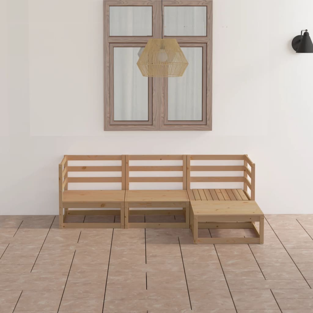 vidaXL Set mobilier de grădină, 4 piese, maro miere, lemn masiv de pin vidaXL Set mobilier de grădină, 4 piese, maro miere, lemn masiv de pin