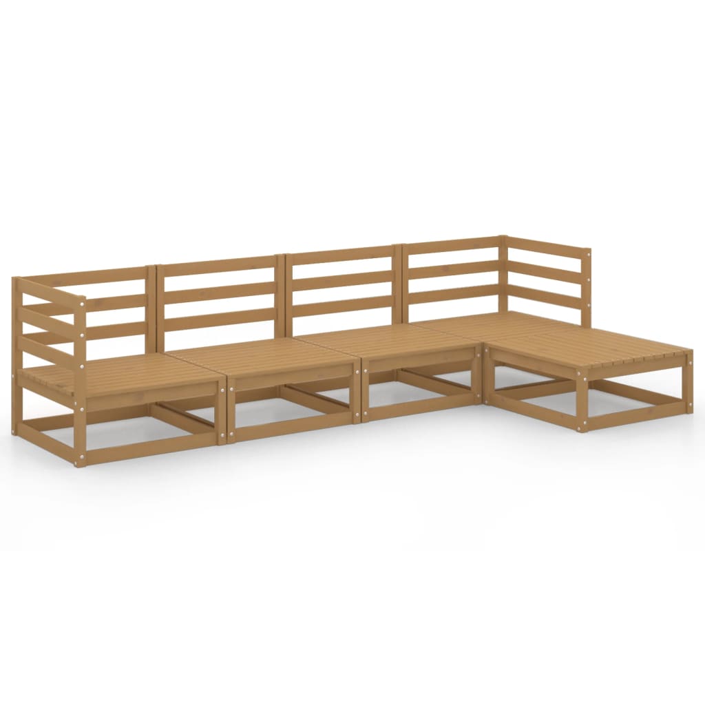 vidaXL Set mobilier de grădină, 5 piese, maro miere, lemn masiv de pin vidaXL Set mobilier de grădină, 5 piese, maro miere, lemn masiv de pin