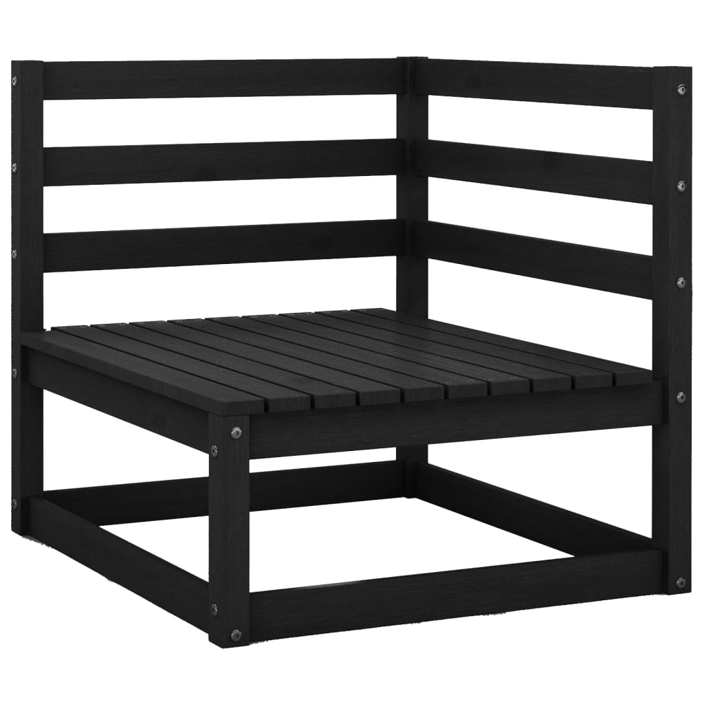 vidaXL Set mobilier relaxare de grădină 10 piese negru lemn masiv pin vidaXL Set mobilier relaxare de grădină 10 piese negru lemn masiv pin
