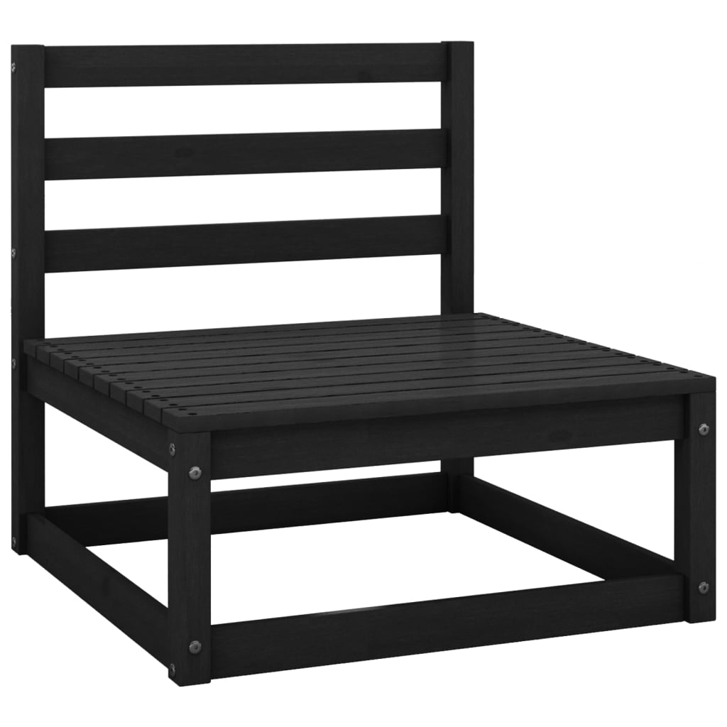 vidaXL Set mobilier relaxare de grădină 10 piese negru lemn masiv pin vidaXL Set mobilier relaxare de grădină 10 piese negru lemn masiv pin