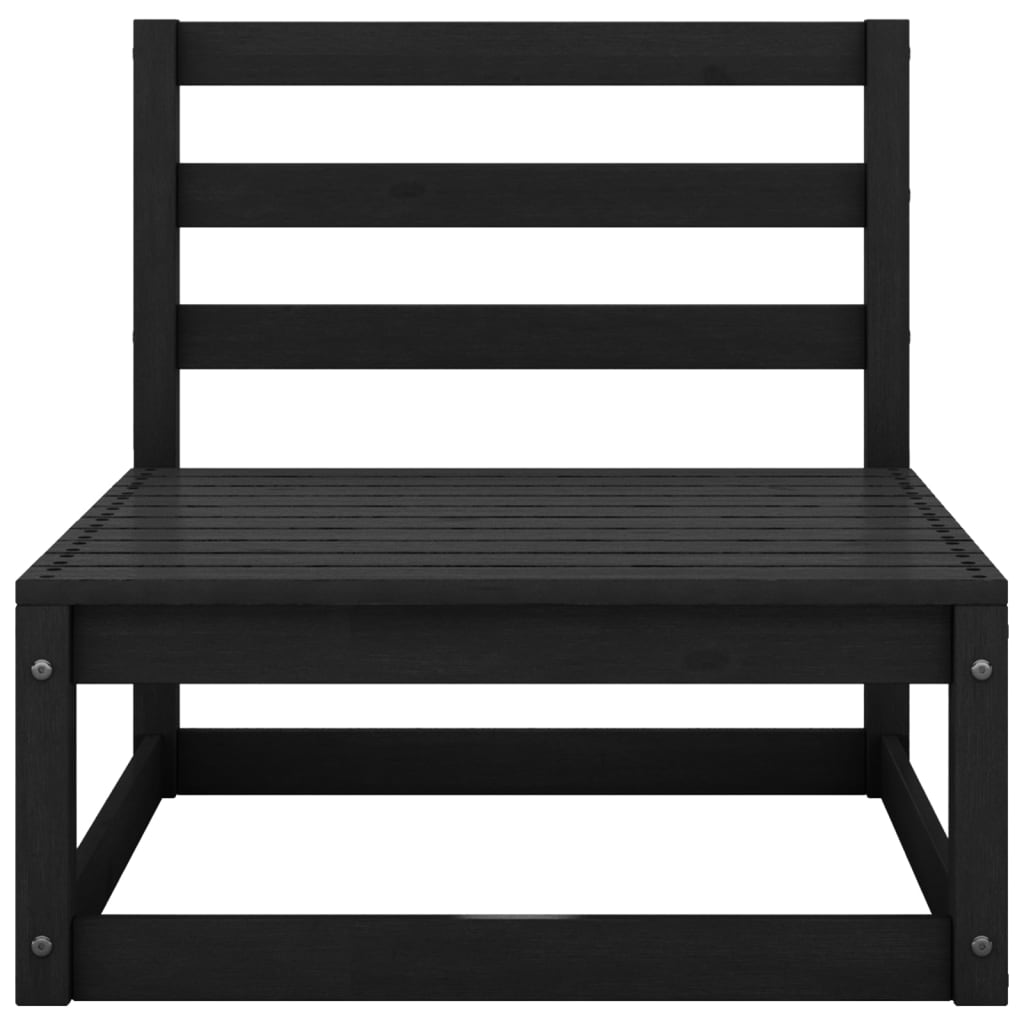 vidaXL Set mobilier relaxare de grădină 10 piese negru lemn masiv pin vidaXL Set mobilier relaxare de grădină 10 piese negru lemn masiv pin