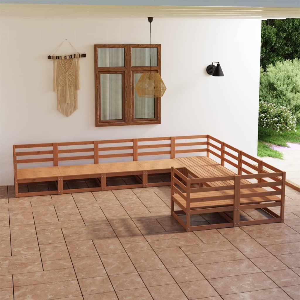 vidaXL Set mobilier de grădină, 9 piese, lemn masiv de pin vidaXL Set mobilier de grădină, 9 piese, lemn masiv de pin