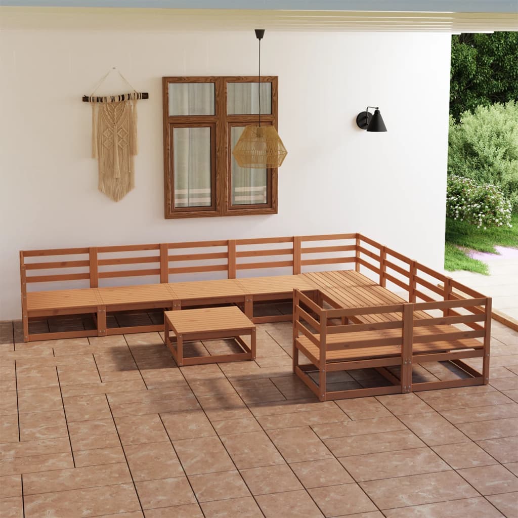 vidaXL Set mobilier de grădină, 10 piese, lemn masiv de pin vidaXL Set mobilier de grădină, 10 piese, lemn masiv de pin