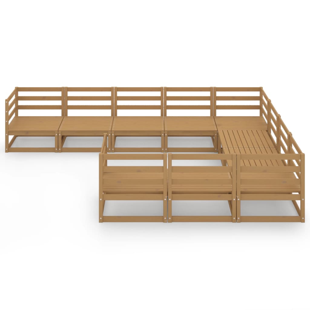 vidaXL Set mobilier relaxare de grădină, 10 piese, lemn masiv de pin vidaXL Set mobilier relaxare de grădină, 10 piese, lemn masiv de pin