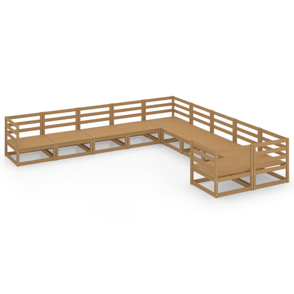vidaXL Set mobilier de grădină, 10 piese, lemn masiv de pin vidaXL Set mobilier de grădină, 10 piese, lemn masiv de pin
