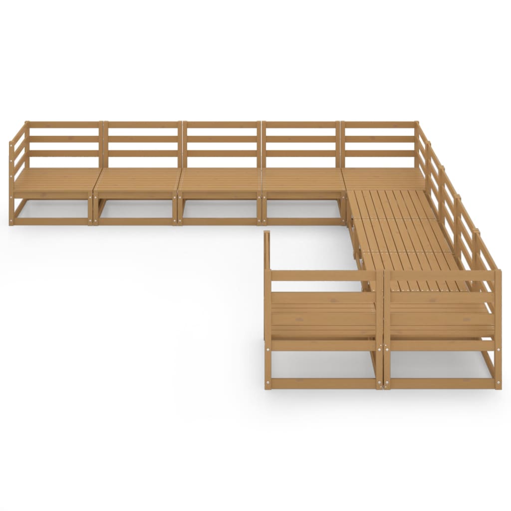 vidaXL Set mobilier de grădină, 10 piese, lemn masiv de pin vidaXL Set mobilier de grădină, 10 piese, lemn masiv de pin