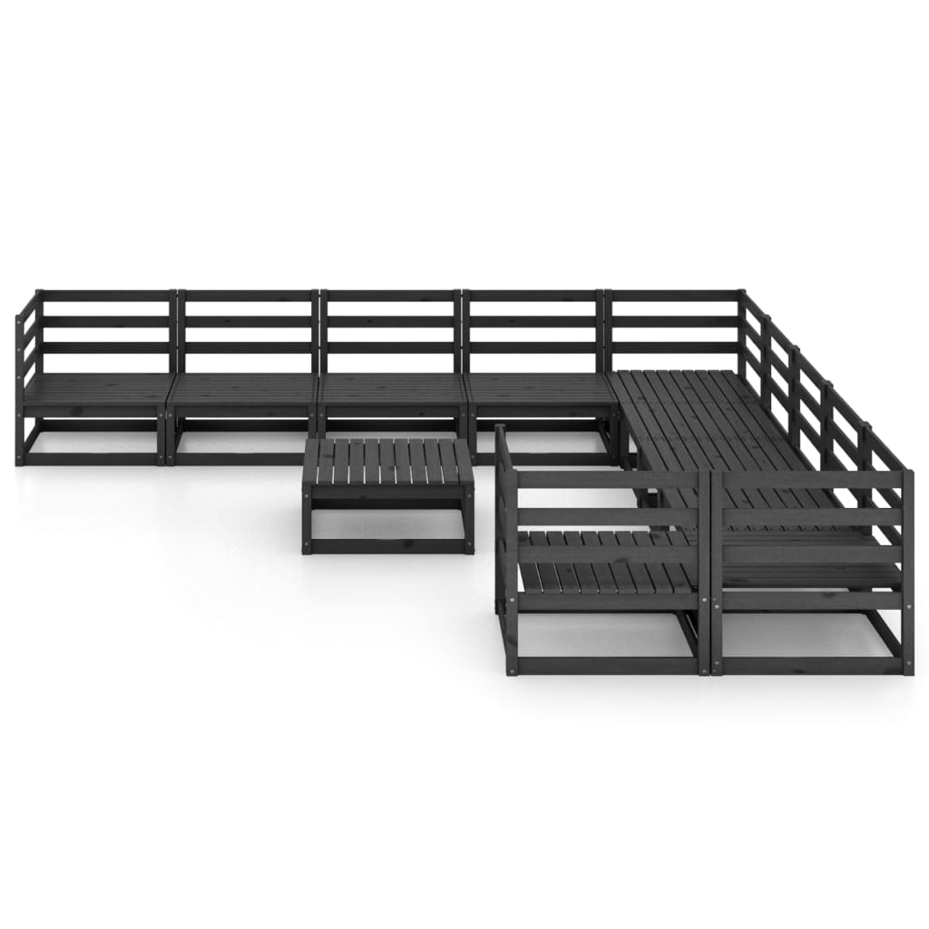 vidaXL Set mobilier de grădină, 11 piese, lemn masiv de pin vidaXL Set mobilier de grădină, 11 piese, lemn masiv de pin