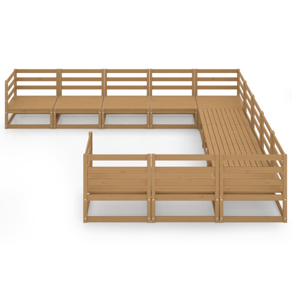 vidaXL Set mobilier de grădină, 11 piese, lemn masiv de pin vidaXL Set mobilier de grădină, 11 piese, lemn masiv de pin