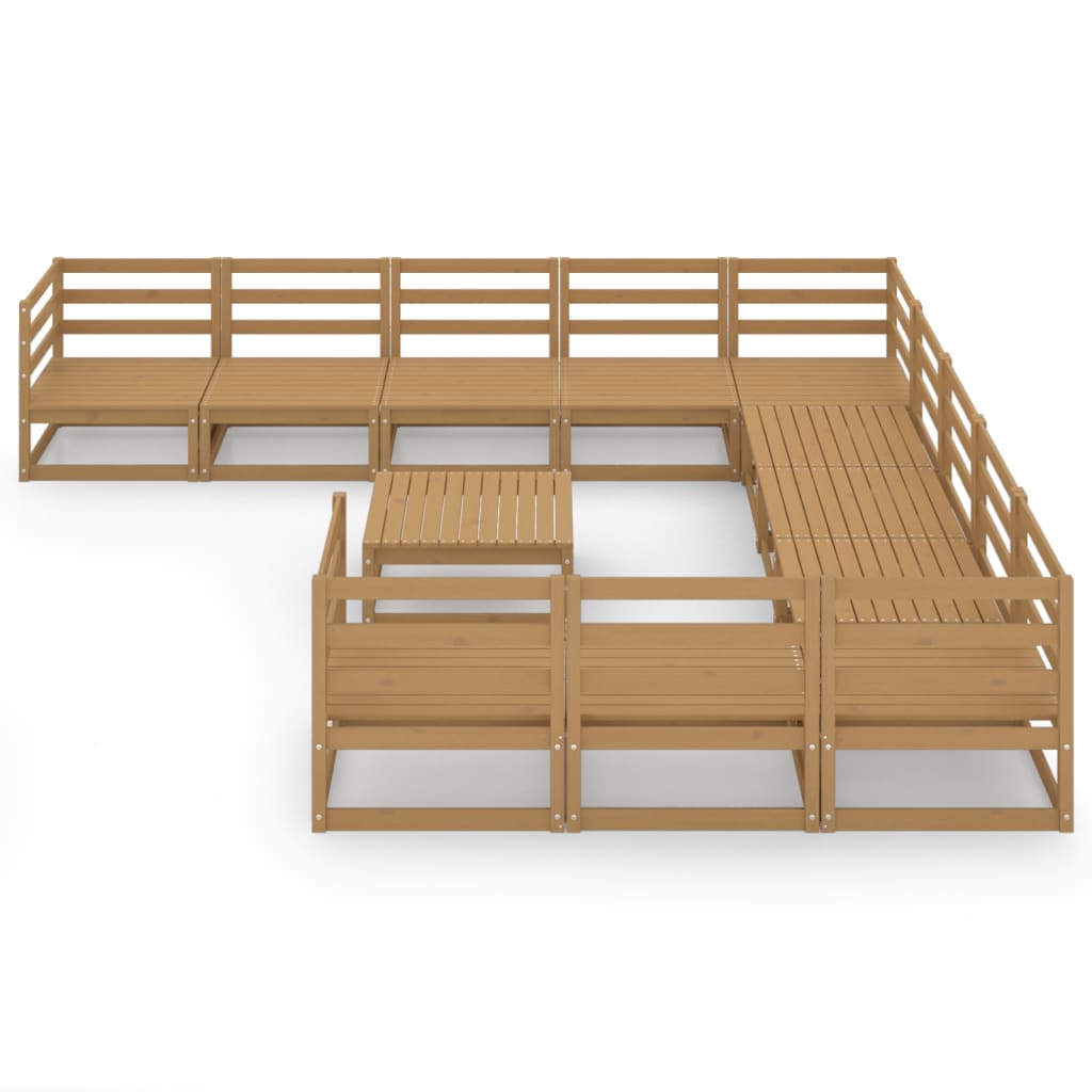 vidaXL Set mobilier de grădină, 12 piese, lemn masiv de pin vidaXL Set mobilier de grădină, 12 piese, lemn masiv de pin